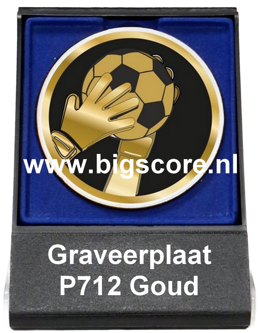 Voetbalkeeper Acryl in medailledoosje Blauw-Zwart G/Z/B